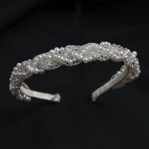 Diadema Tasoula - 006-BLANCO PERLADO