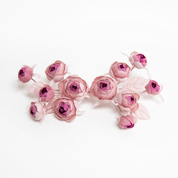 Montaje de flores para complementos, flores para novias, tiaras o comunión de color rosa palo