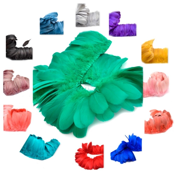 Fleco de Plumas de oca Raspada, Corte 10 cm