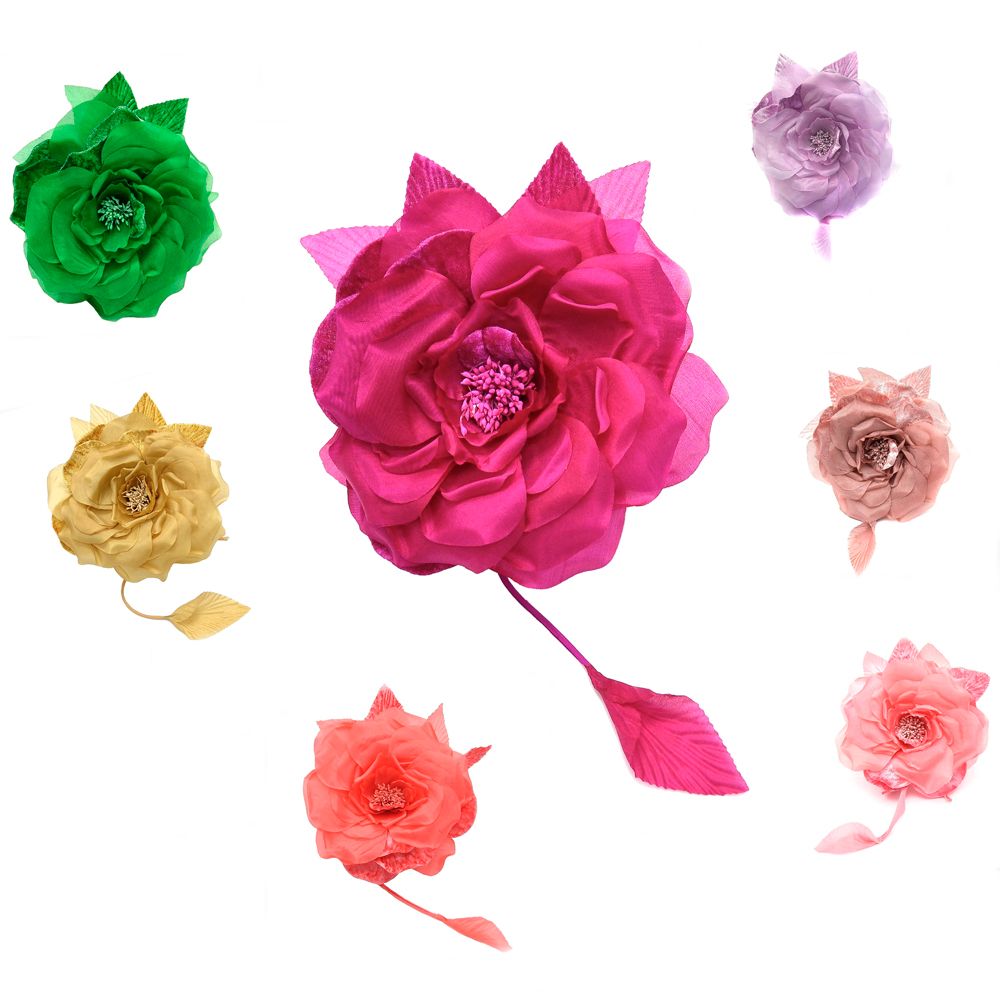 Flor Martina Seda y Terciopelo, 17 cm.