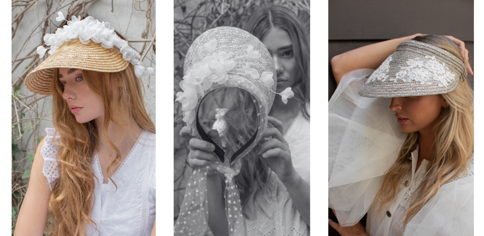 gorras o viseras en paja natural y otros colores