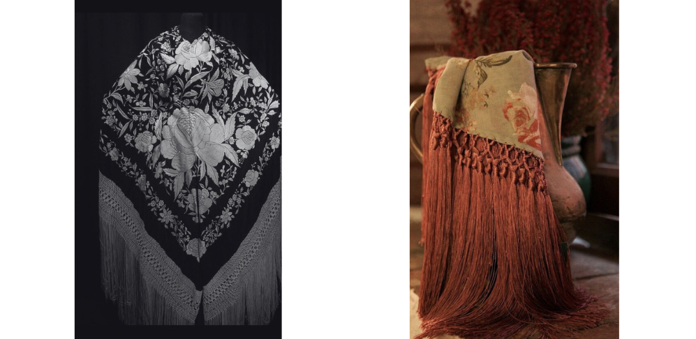 mantón bordado de flamenca