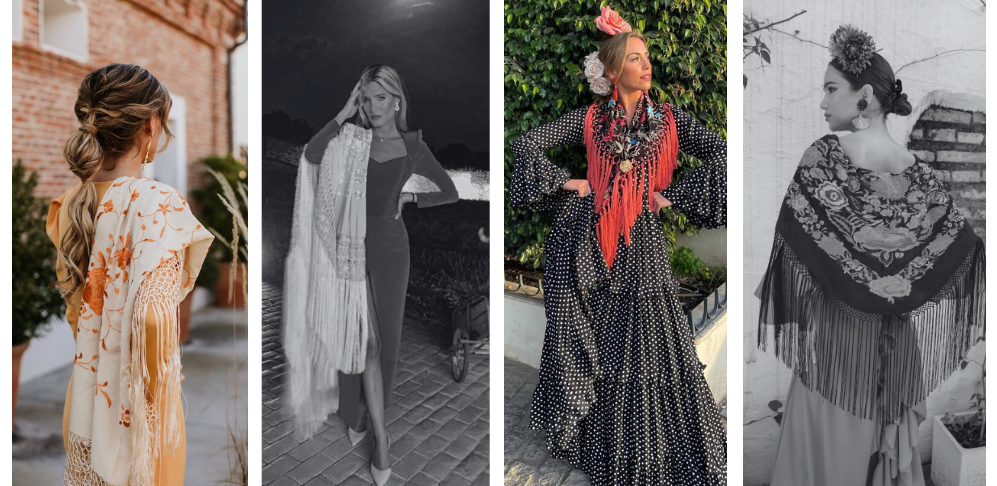 mantón bordado de flamenca
