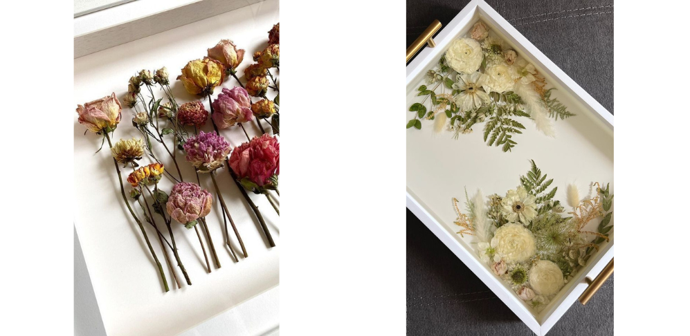 Hacer bandejas de flores prensadas