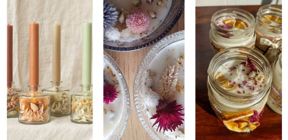 Hacer velas caseras con flores