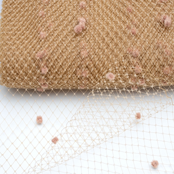 Velo Plumeti 22 cm. Corte de 1 mt. - 029-BEIGE TOSTADO