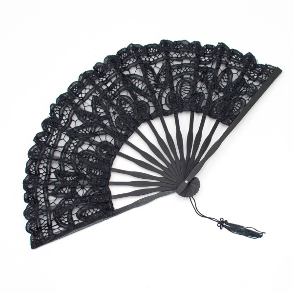 Abanico de Encaje - 001-NEGRO