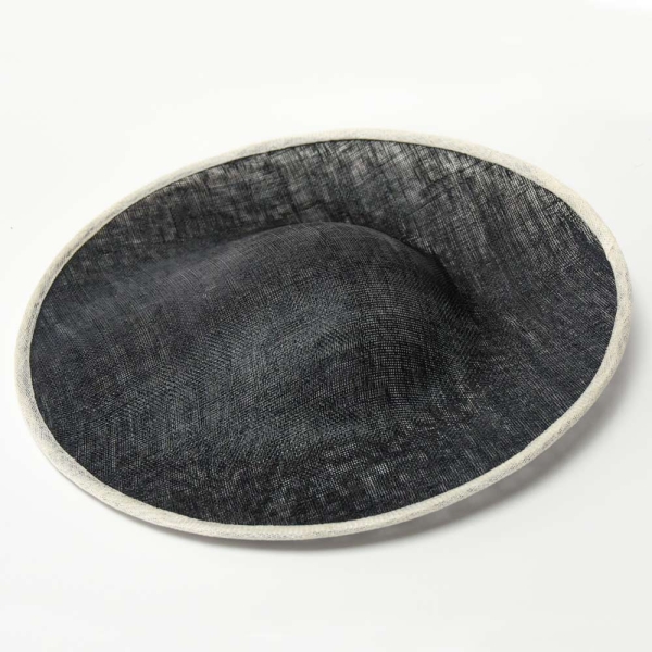 Base Sinamay Saucer, 36 cm. - 505-NEGRO & CRUDO