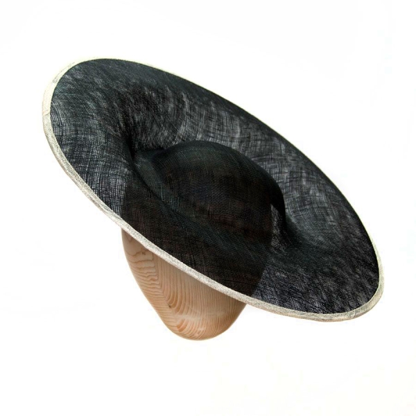 Base  De Sinamay Chelsea 43 cm - 505-NEGRO & CRUDO
